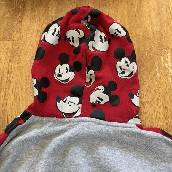 Kids Disney Mickey Mouse Hoodie Size‎ 7/8 Red Grey Comfy Outdoors Theme Park Fun - Picture 11 of 14